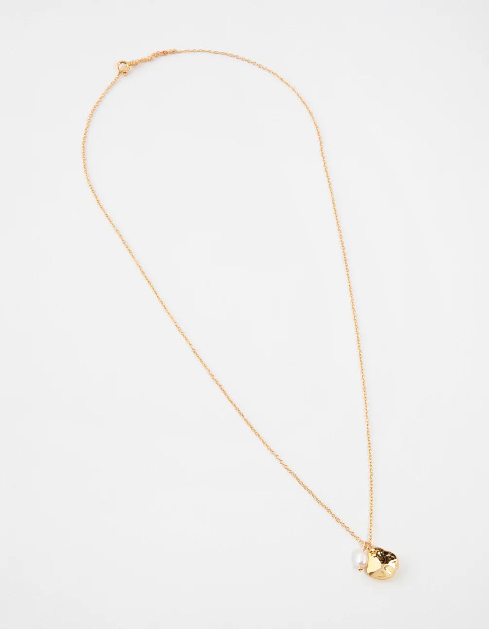 Gold Plated Sterling Silver Freshwater Pearl Cupchain Necklace - Image 3
