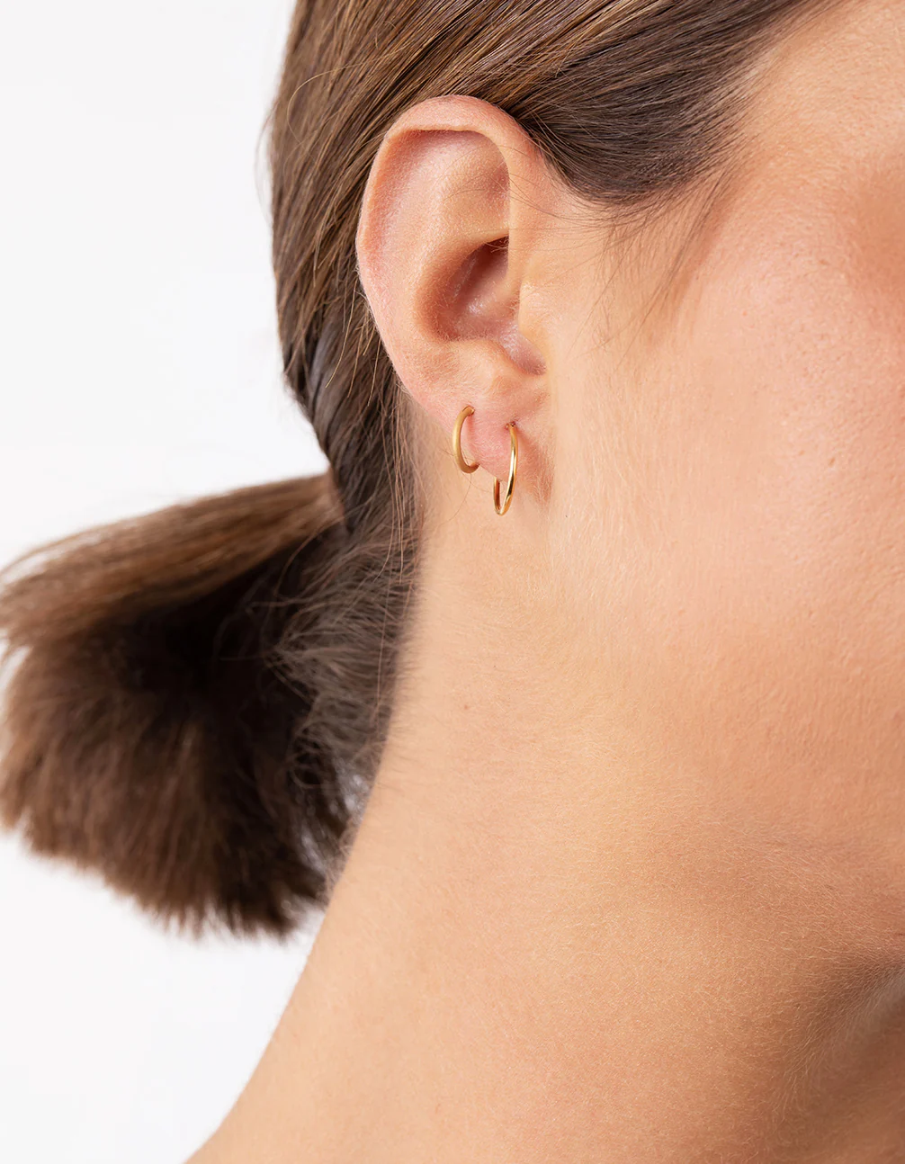 Gold Plated Sterling Silver Station Hoop Pack Earring - Image 2