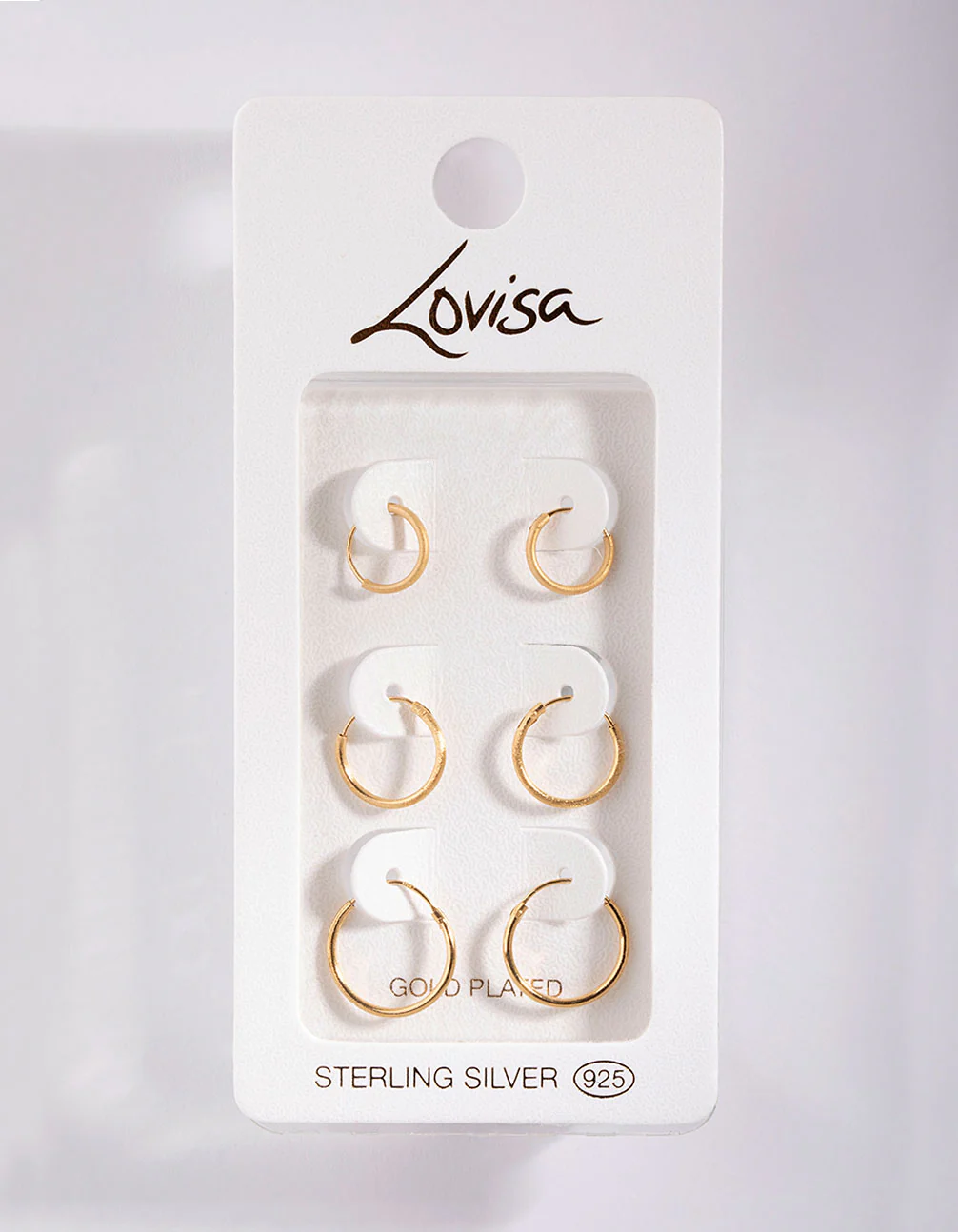 Gold Plated Sterling Silver Station Hoop Pack Earring - Image 4