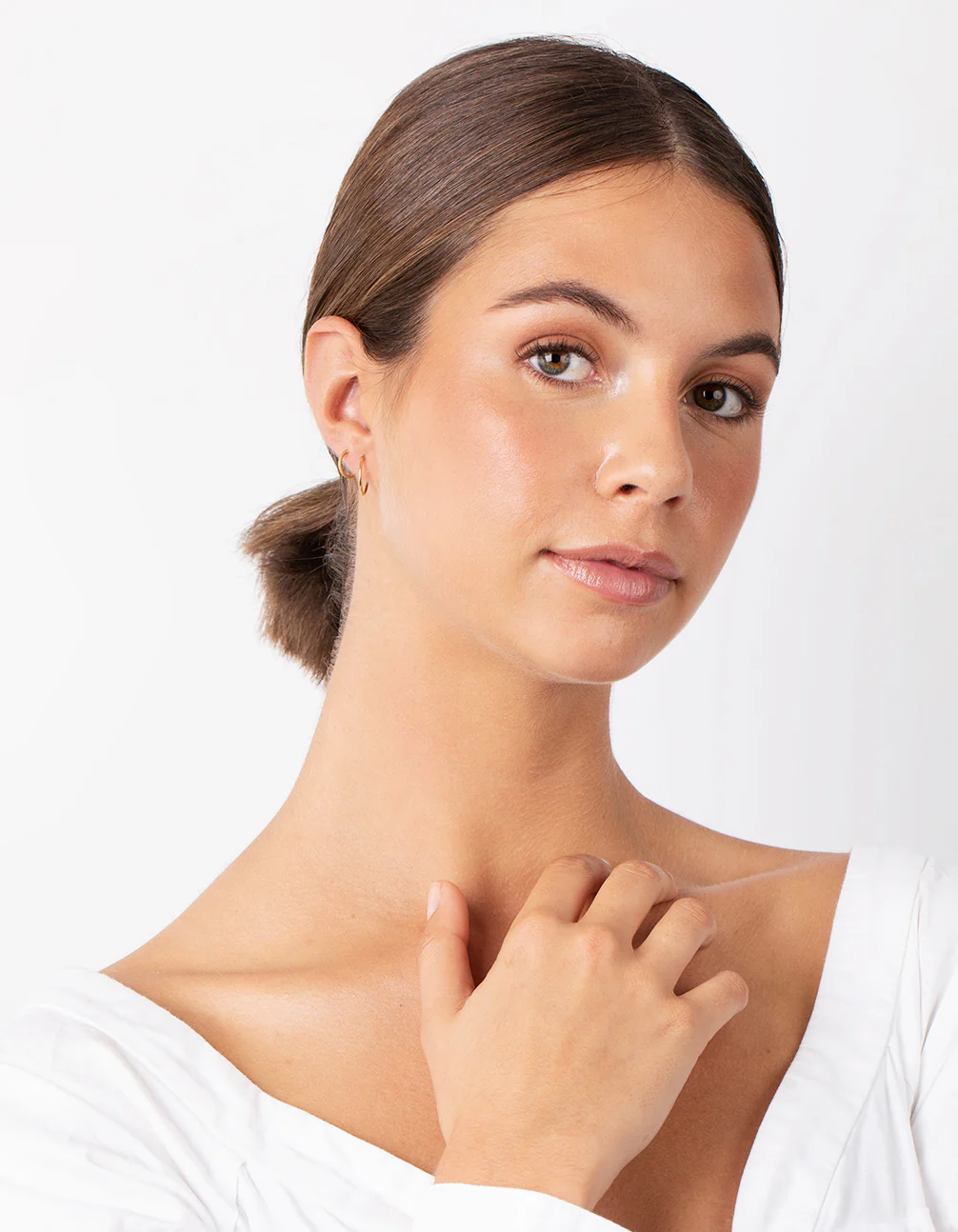 Gold Plated Sterling Silver Station Hoop Pack Earring - Image 5