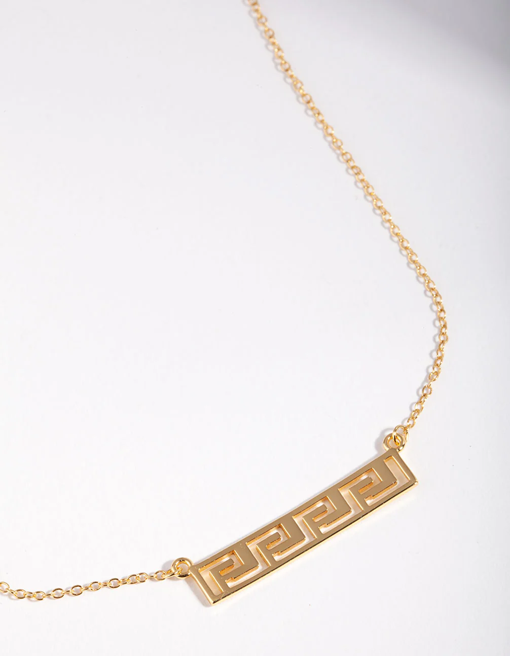 Gold Plated Sterling Silver Geometric Bar Necklace - Image 3