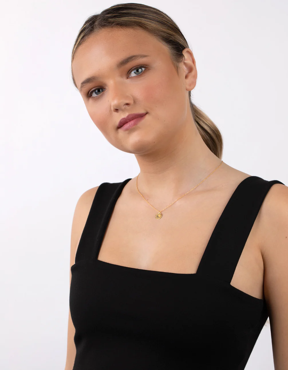 Gold Plated Sterling Silver Geometric Bar Necklace - Image 5