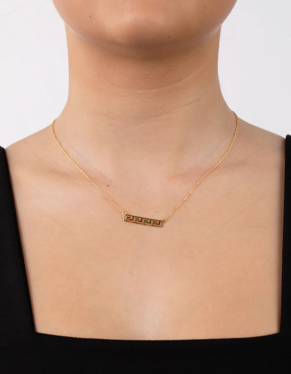Gold Plated Sterling Silver Geometric Pattern Necklace - Image 2