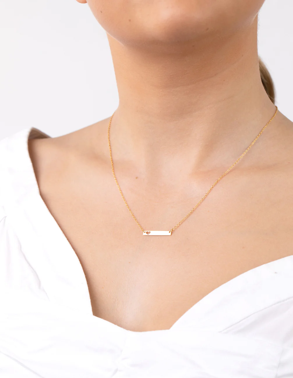Gold Plated Sterling Silver Heart Cut-Out Necklace - Image 2