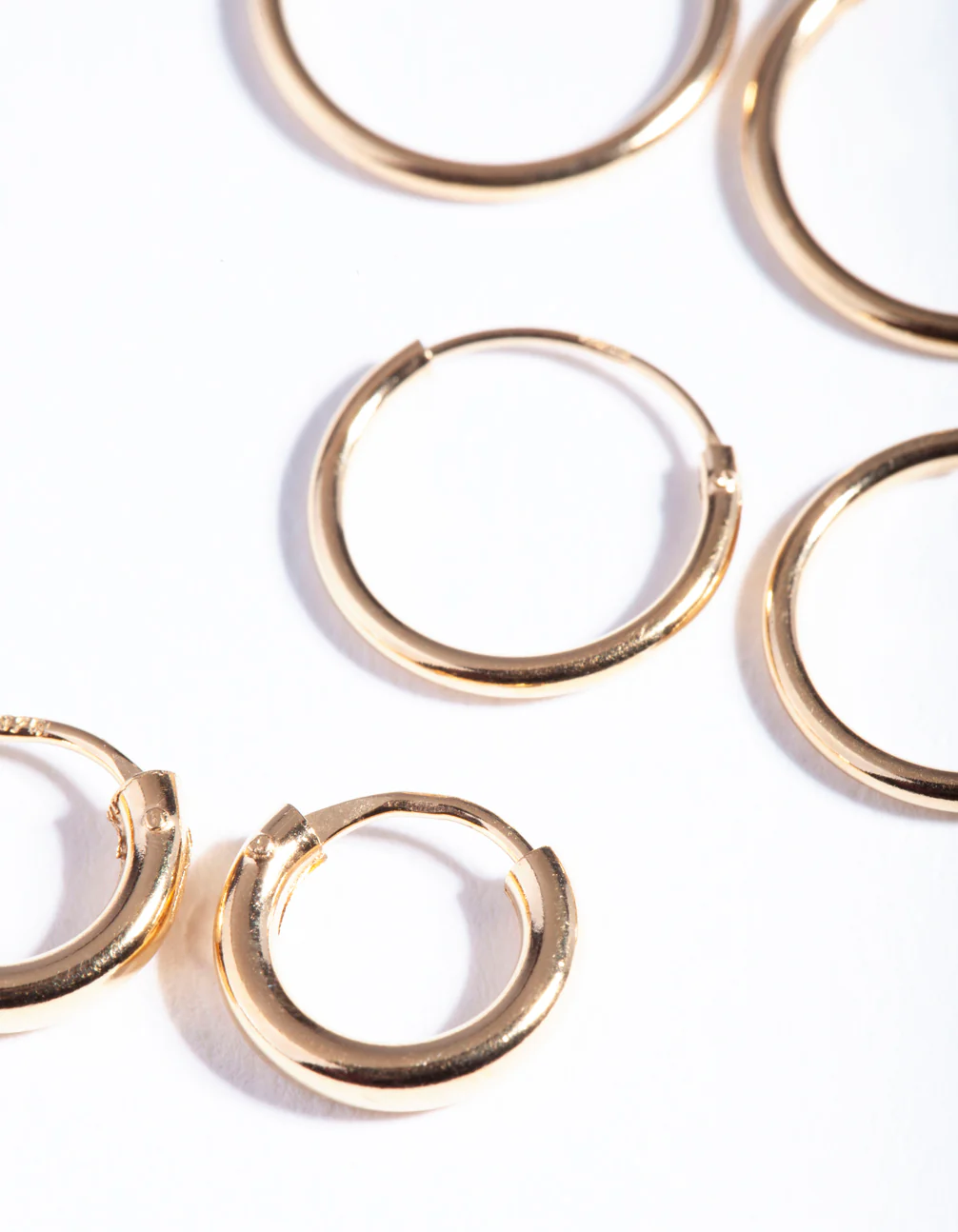 Gold Plated Sterling Silver Mix Thick Hoop Earring Pack - Image 3