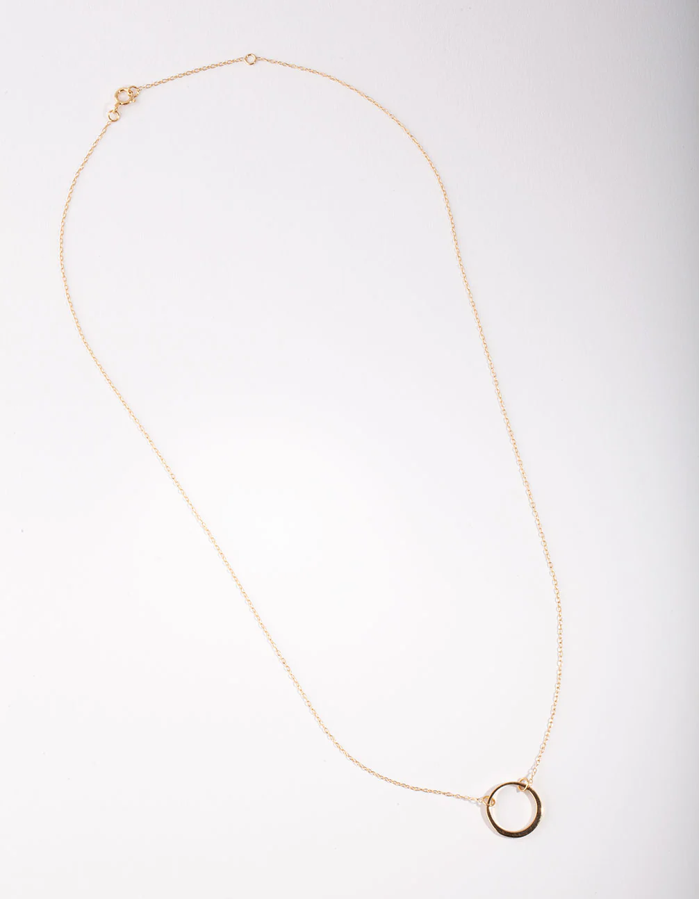 Gold Plated Sterling Silver Open Circle Necklace - Image 3