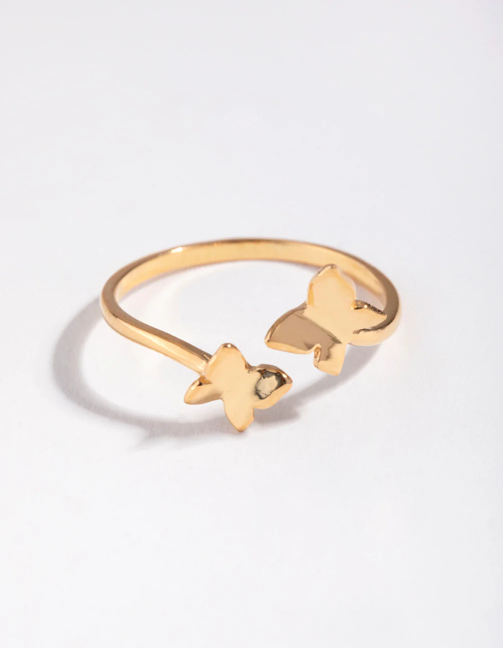 Yellow Gold Plated Sterling Silver Open Butterfly Ring - Image 3