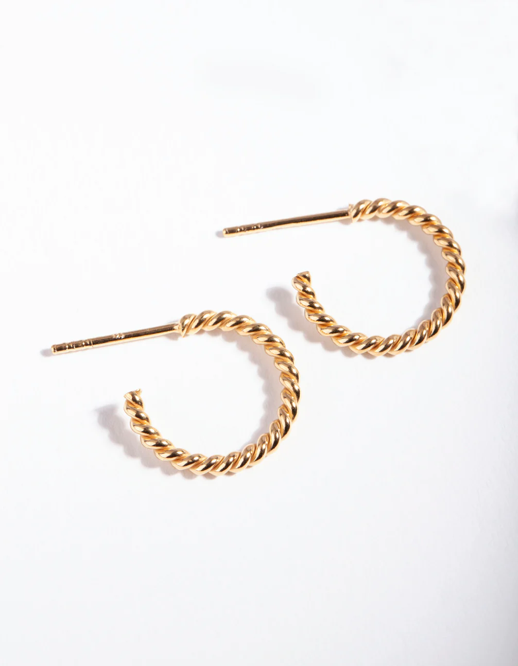Gold Plated Sterling Silver Open Rope Hoop Earrings - Image 3