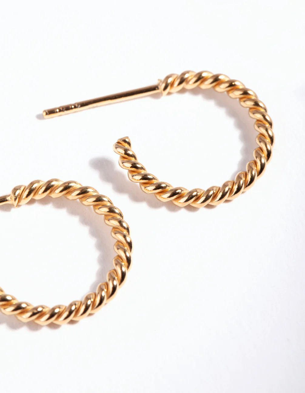 Gold Plated Sterling Silver Open Rope Hoop Earrings - Image 4