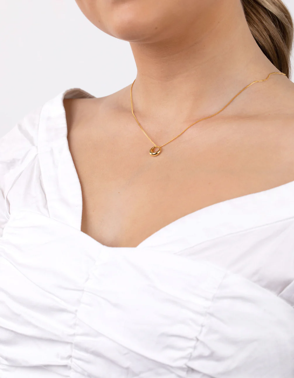 Gold Plated Sterling Silver Organic Open Circle Necklace - Image 2