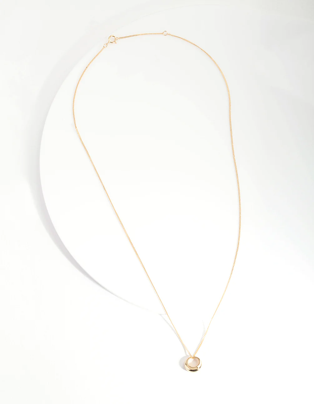 Gold Plated Sterling Silver Organic Open Circle Necklace - Image 3