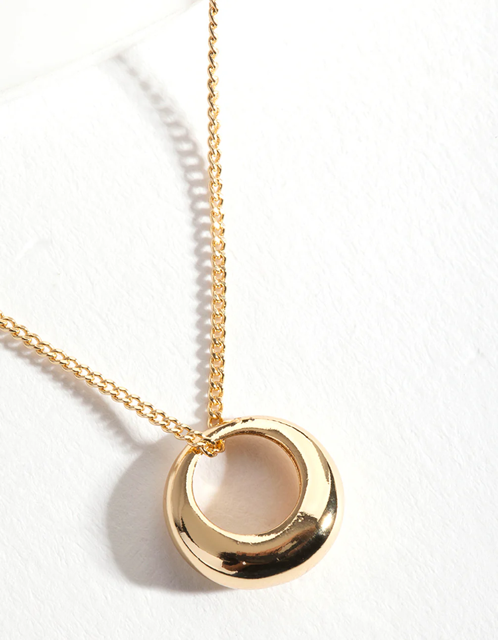 Gold Plated Sterling Silver Organic Open Circle Necklace - Image 4