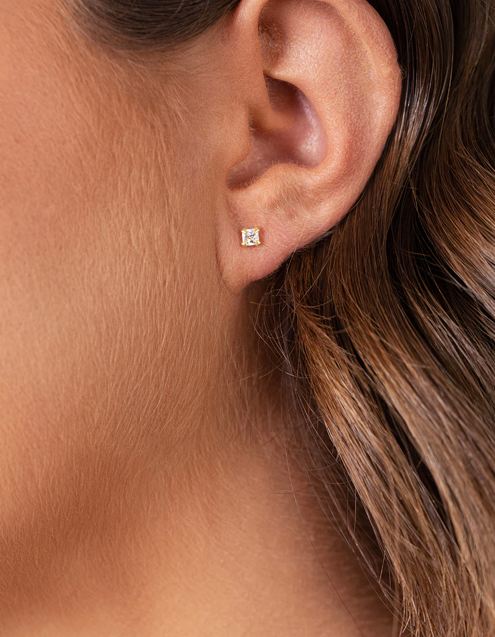 Gold Plated Sterling Silver Princess Stud & Hoop Pack Earring - Image 2