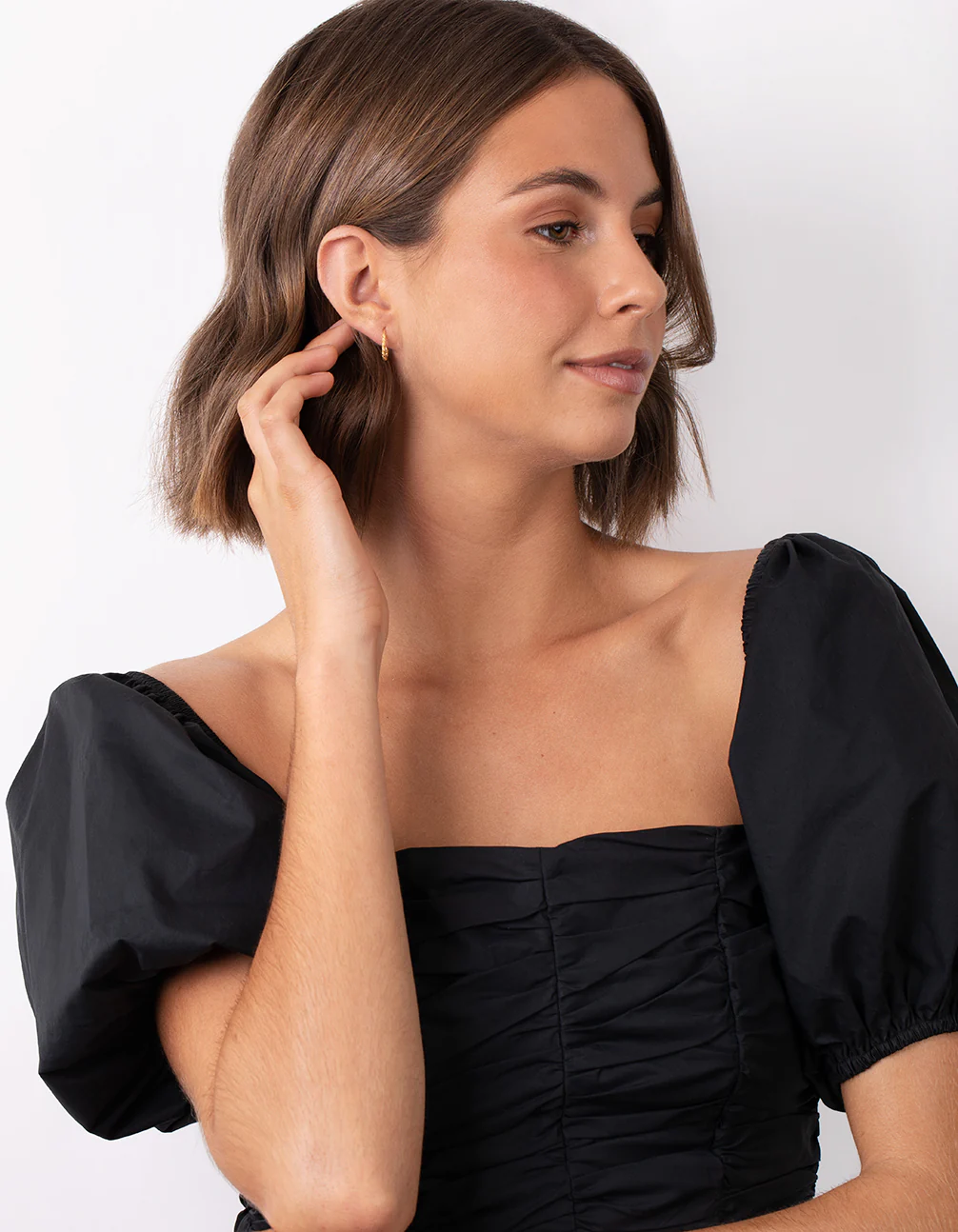 Gold Plated Sterling Silver Mini Twist Hoop Earrings - Image 5