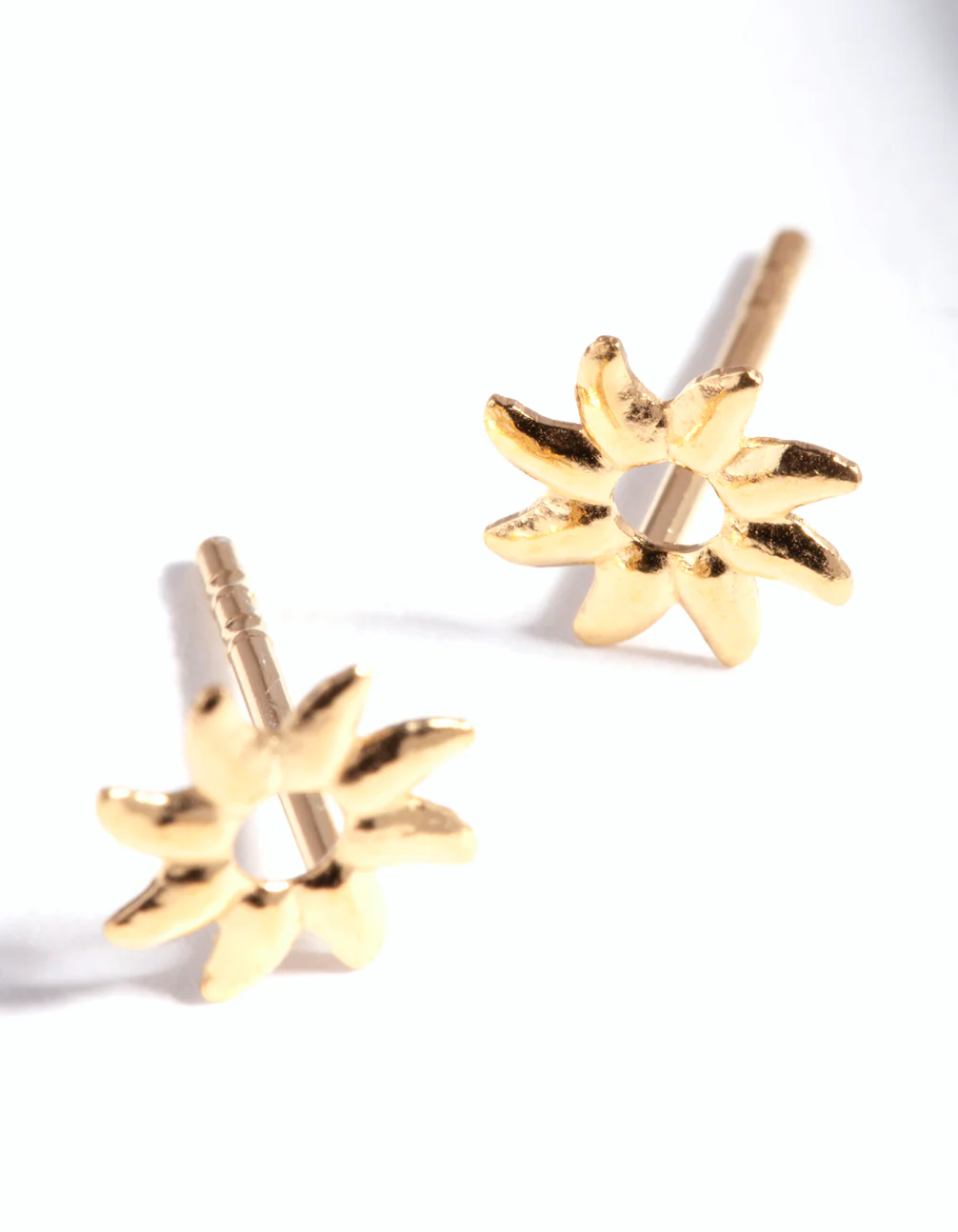 Gold Plated Sterling Silver Sunray Stud Earrings - Image 4