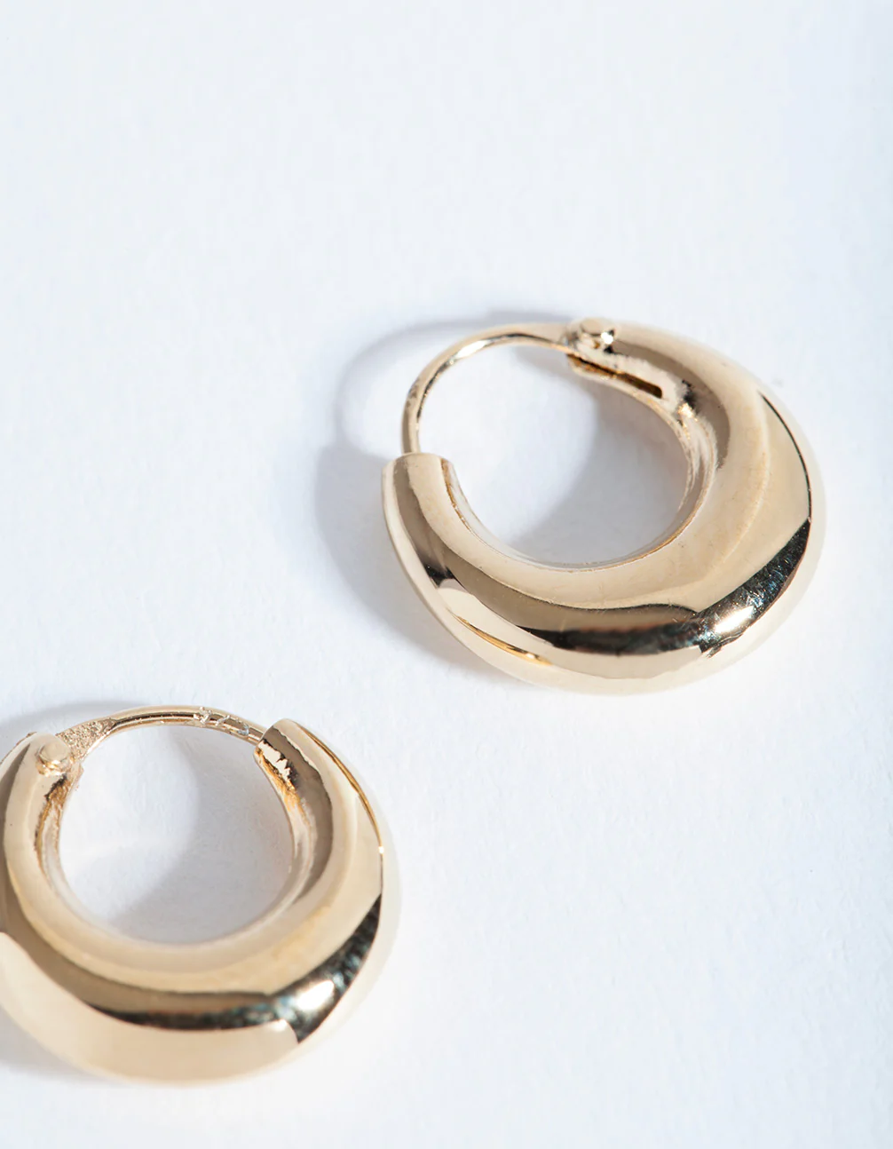 Gold Plated Sterling Silver Thick Huggie Earrings - Image 3