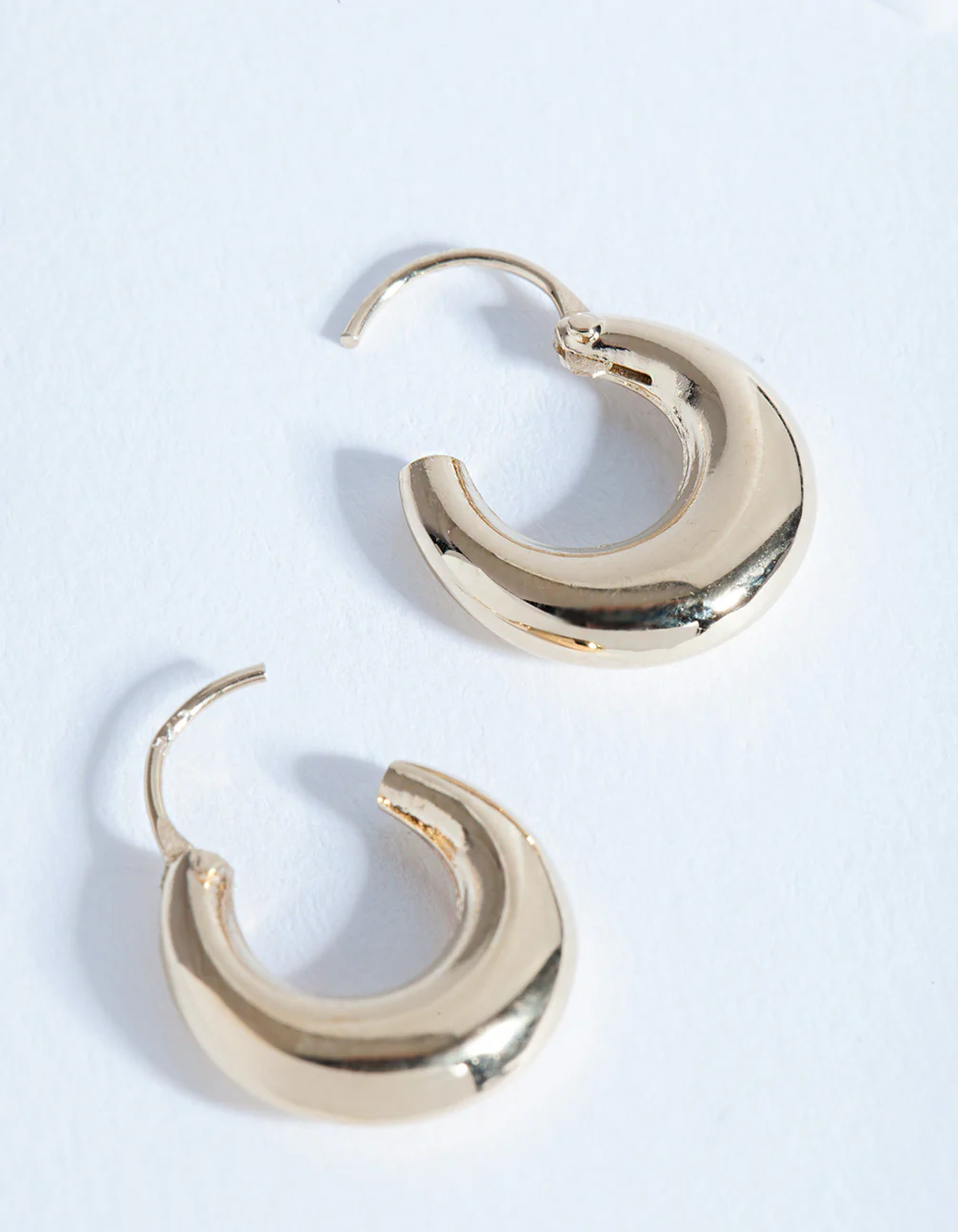 Gold Plated Sterling Silver Thick Huggie Earrings - Image 4