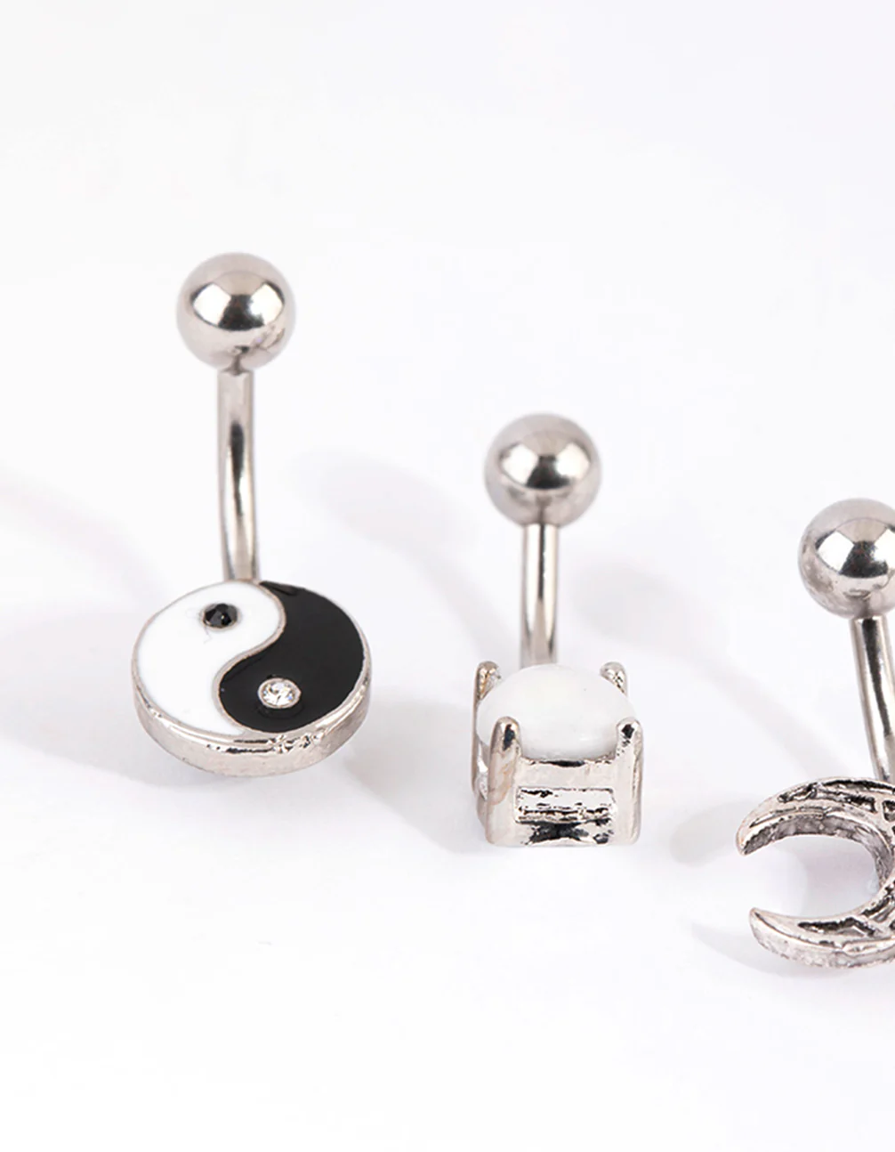 Surgical Steel Yin & Yang Belly Bar 4-Pack - Image 2