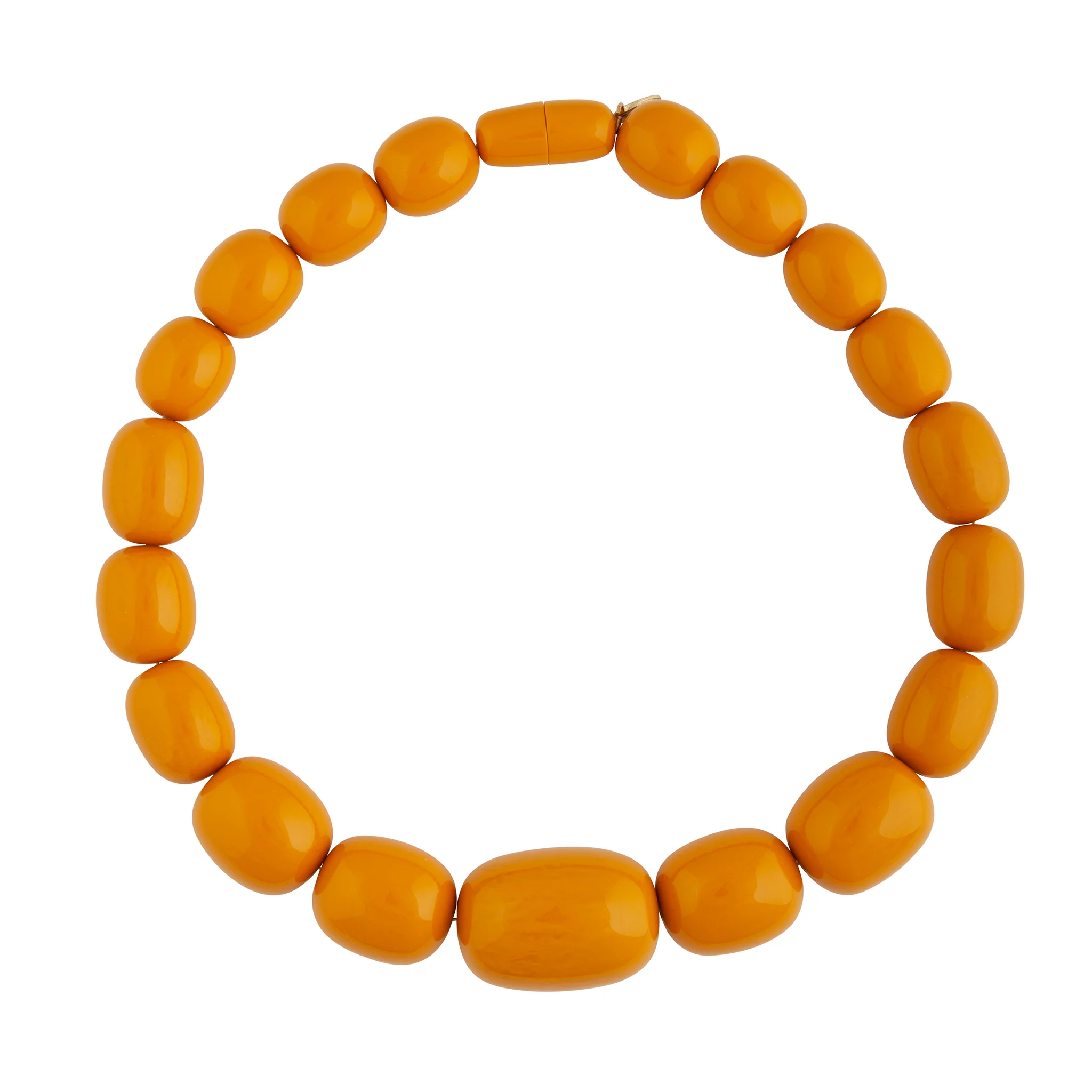 Yellow Acrylic Bead Short Necklace - Image 3
